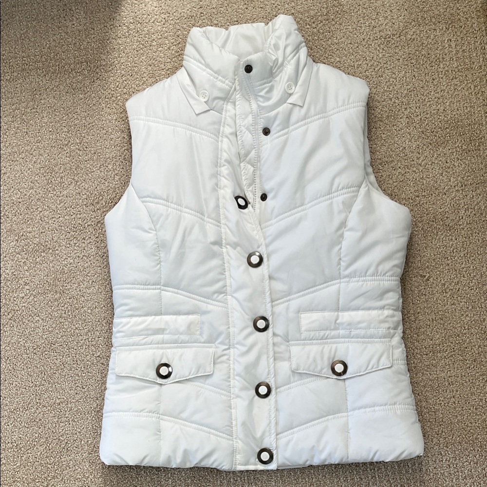 New York & Company White Puffer Vest